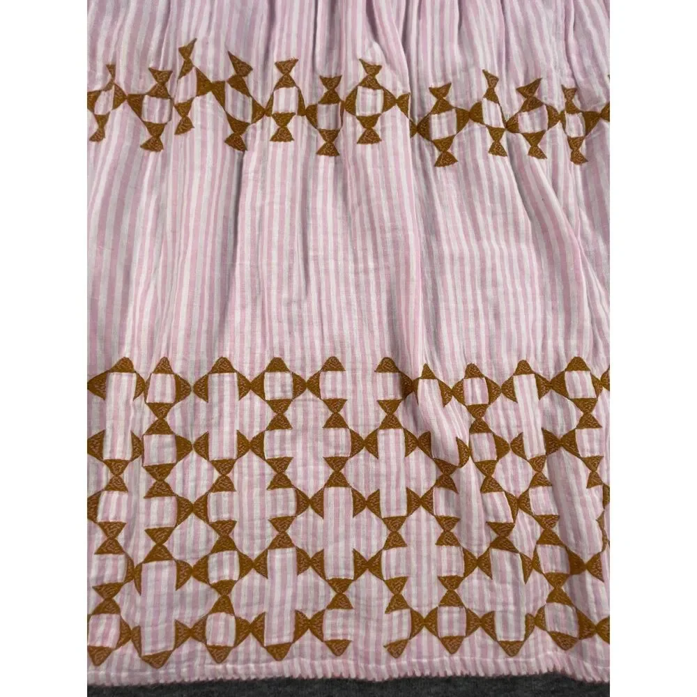 Uncle Frank Candy Stripe Dress Designer Archive Sample Pink Cotton Boho Midi - Picture 5 of 12